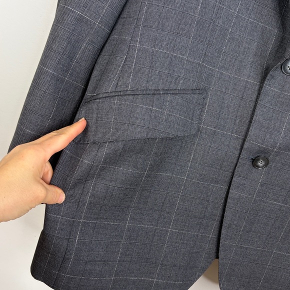 Atelier Munro Sport Coat Mens 40S Gray Glencheck Windowpane Wool Custom Made - Picture 8 of 16